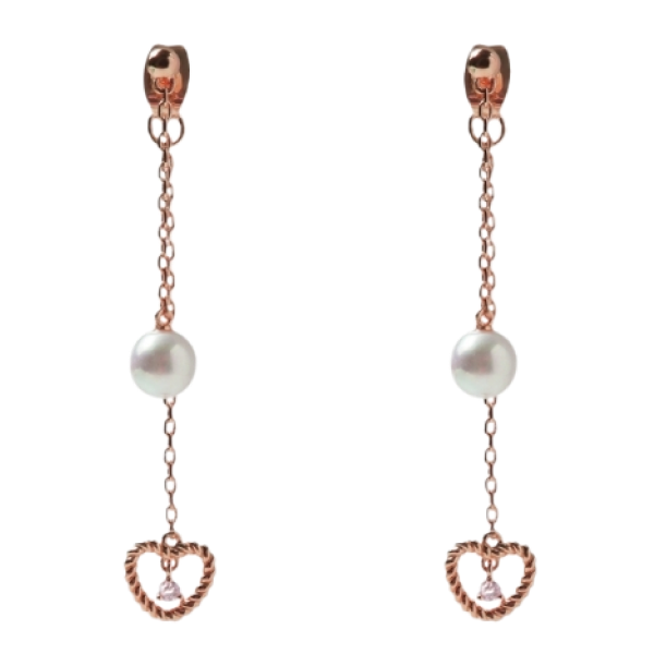 Heart Light Pearl Pierce Pink Gold
