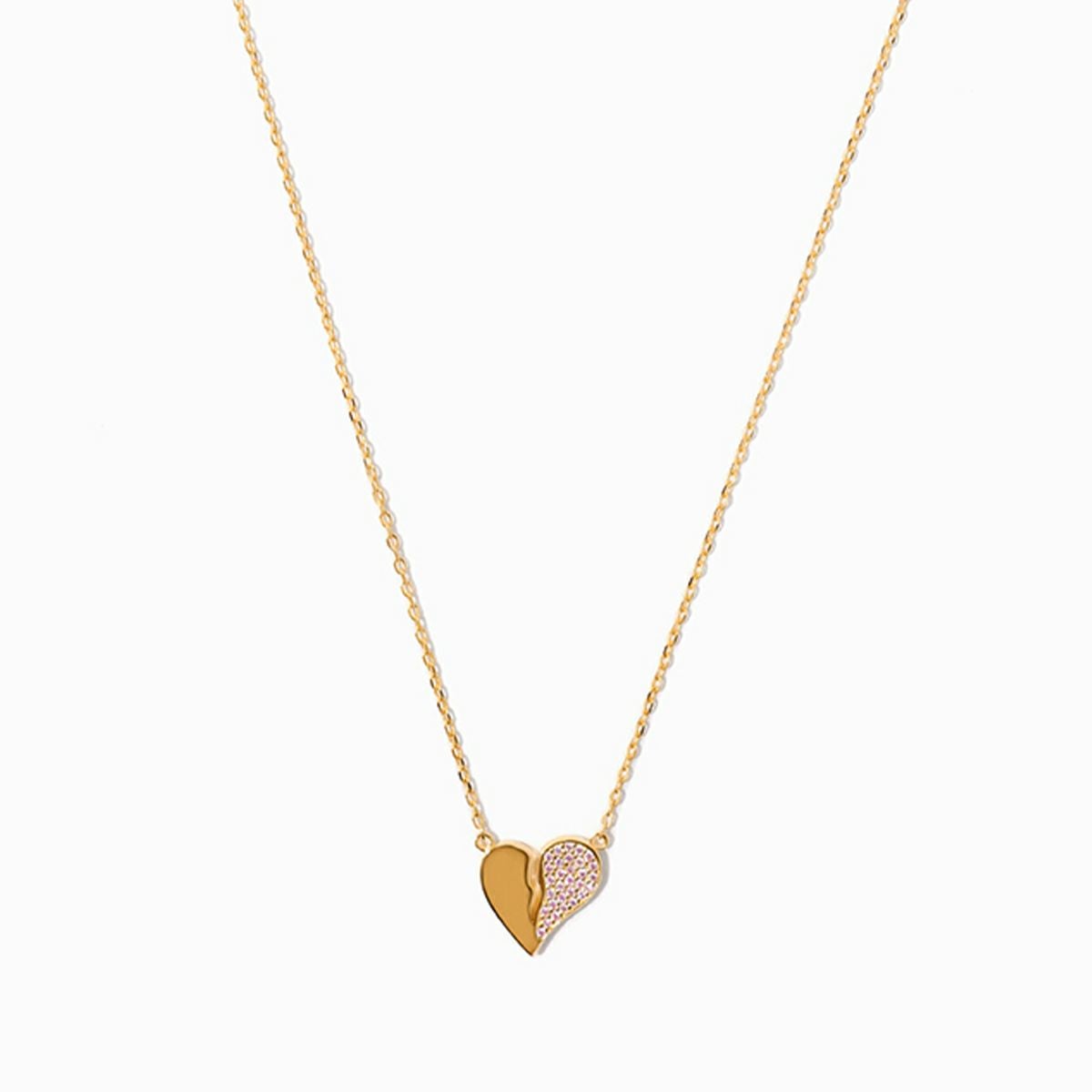 Separate Heart Necklace Gold | TwO hundRED