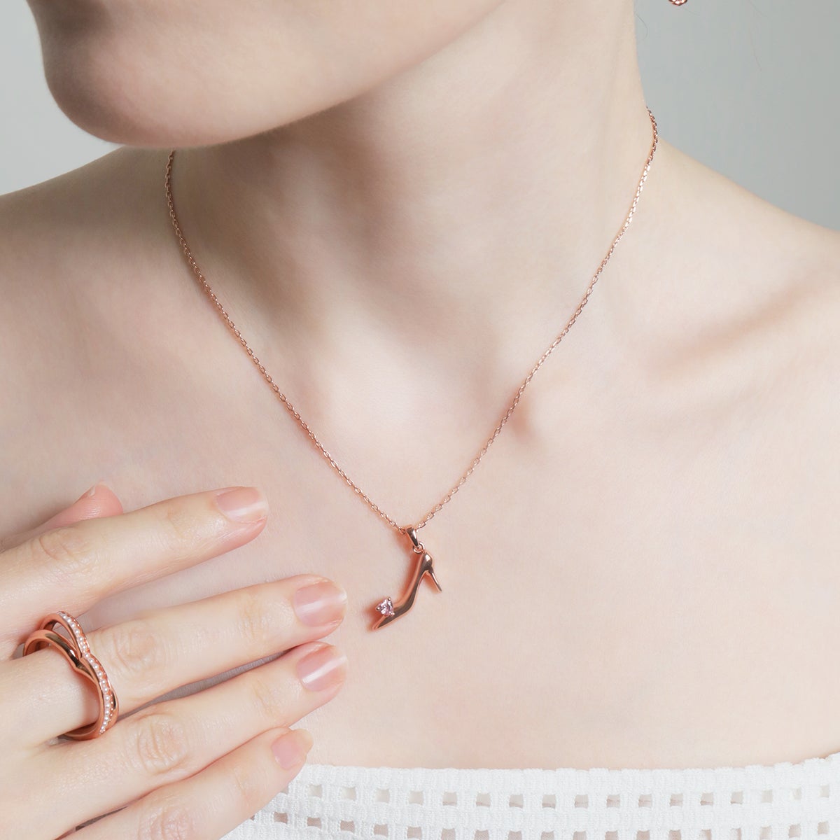 Twinkle Sweet Step Necklace（Pink Gold） | TwO hundRED