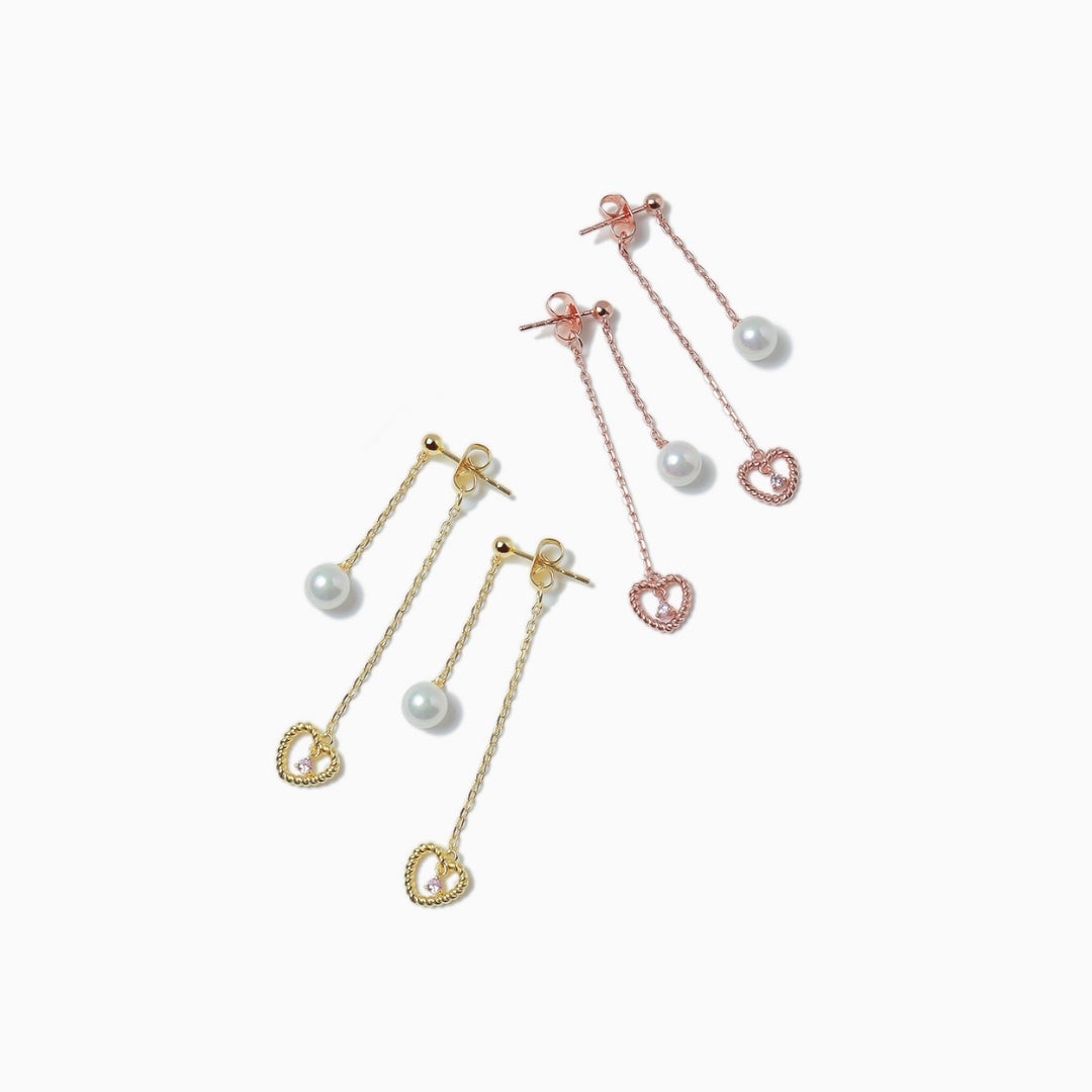 Heart Light Pearl Pierce(Gold) | TwO hundRED