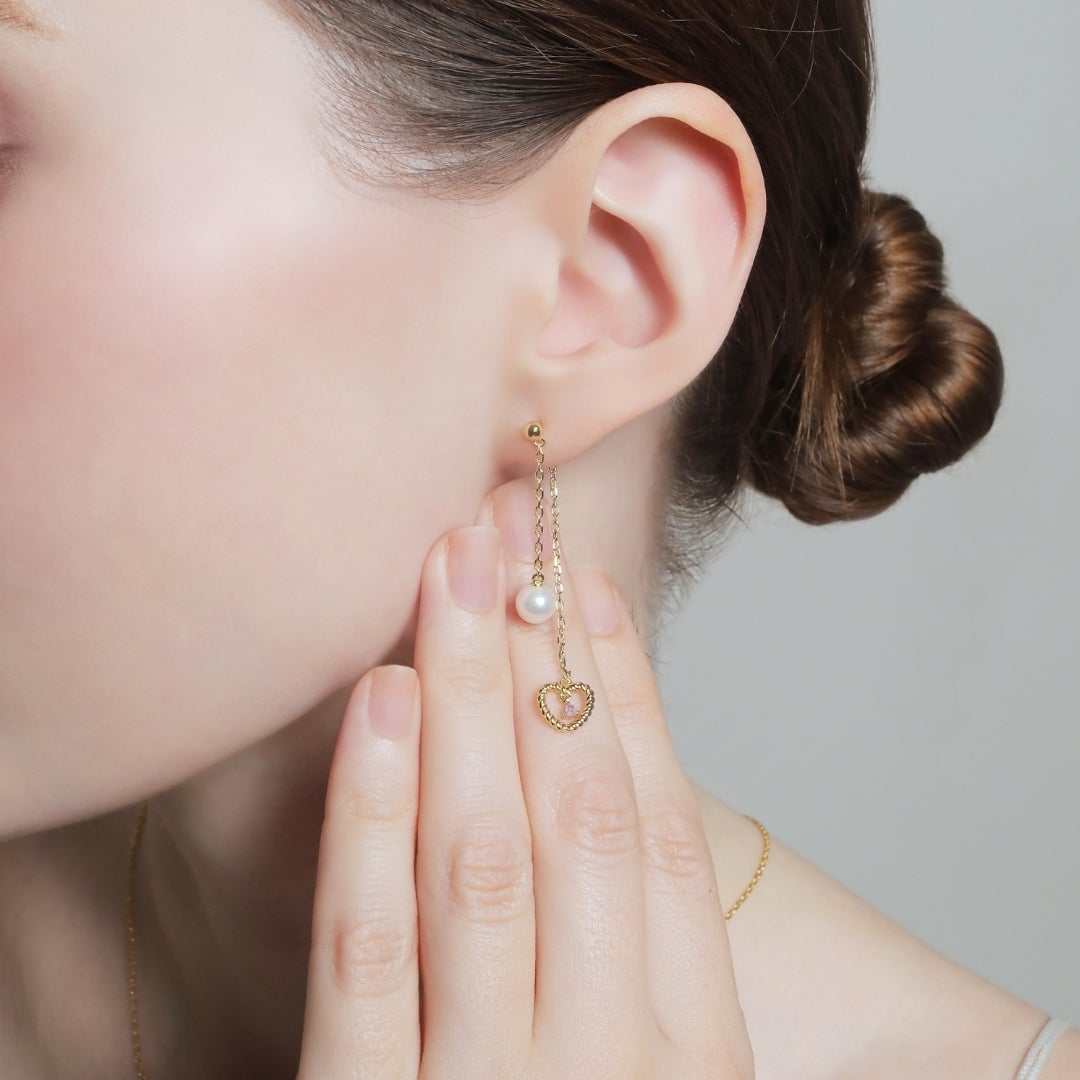 Heart Light Pearl Pierce(Gold) | TwO hundRED
