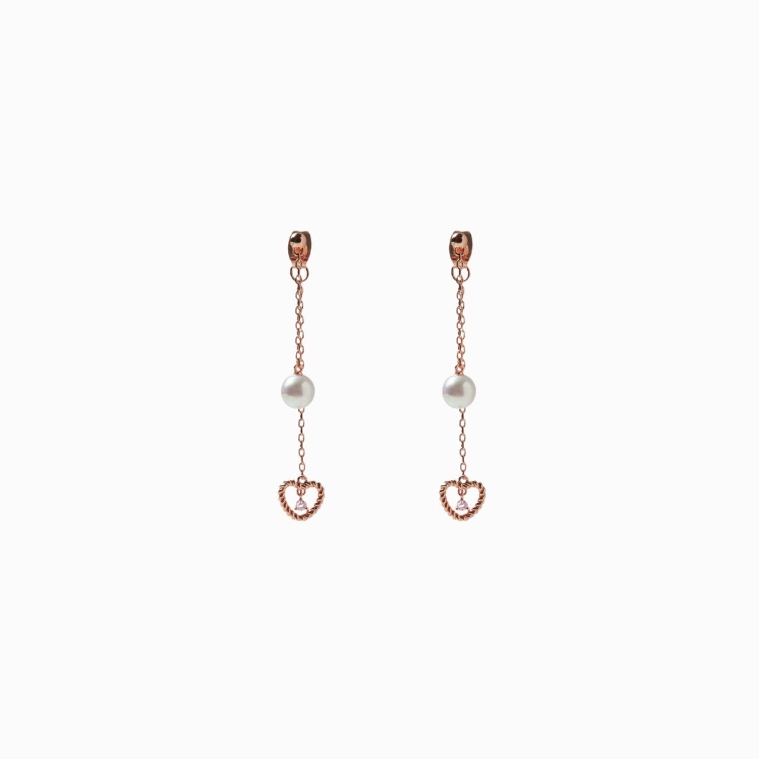 Heart Light Pearl Pierce(Pink Gold) | TwO hundRED