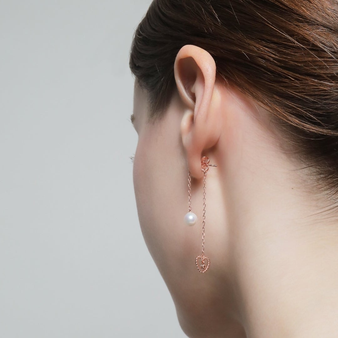 Heart Light Pearl Pierce(Pink Gold) | TwO hundRED