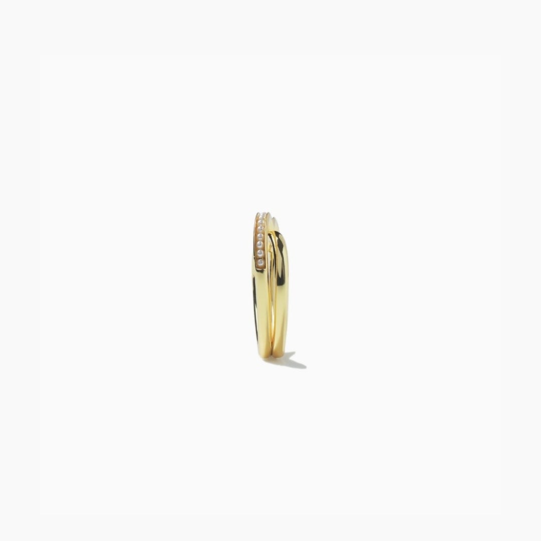 Heart Light Double Line Ring(Gold) | TwO hundRED